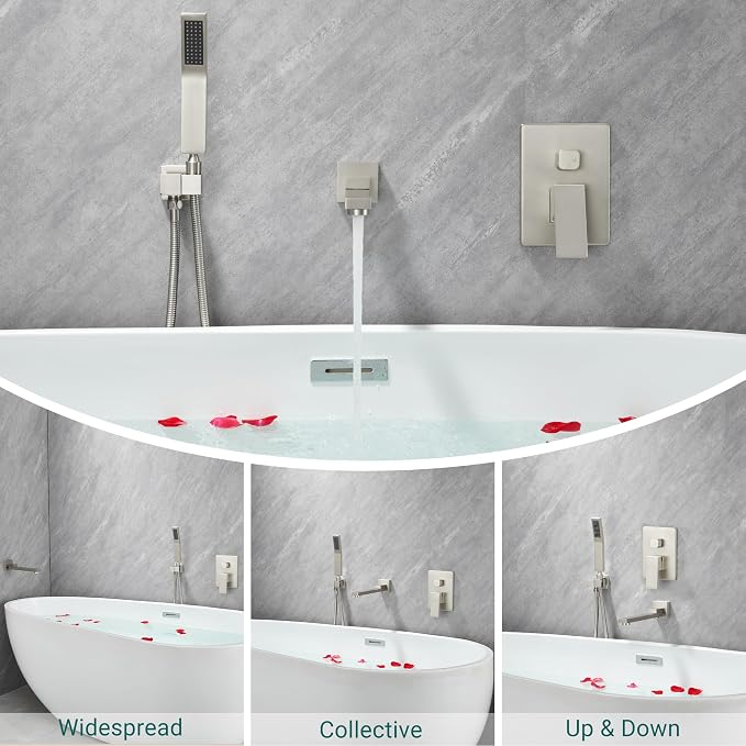 DASAN Swiveling Wall Mount Tub Filler Faucet Set - Image 5