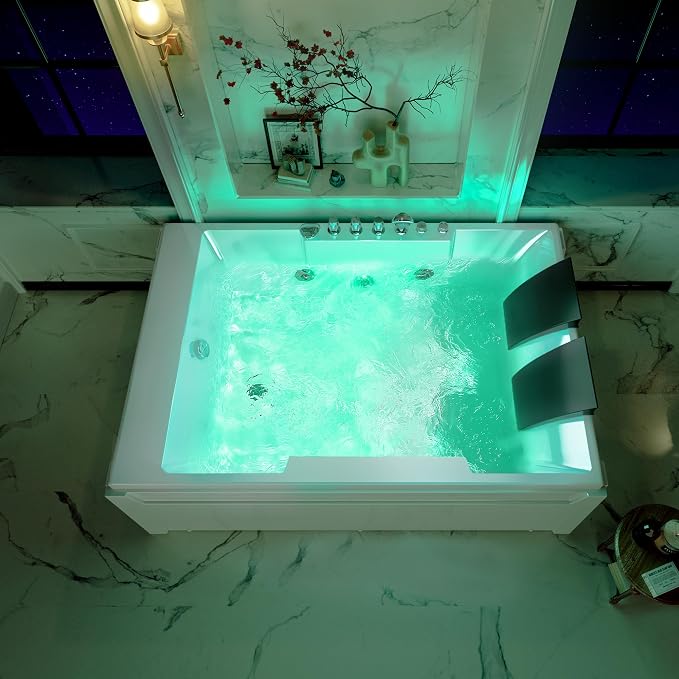 72-Inch Whirlpool Jetted Tub, Acrylic Hydro Massage Bathtub - Image 2