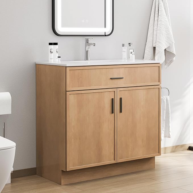 36" Bathroom Vanity with Sink Combo Set, Freestanding Farmhouse Bathroom Vanity - Image 7