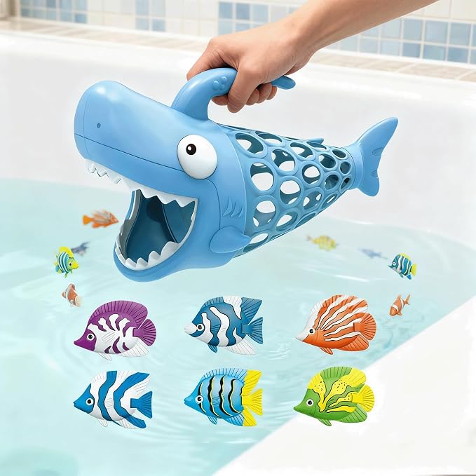 6-in-1 Shark Fishing Bath Toy for Kids - Image 4