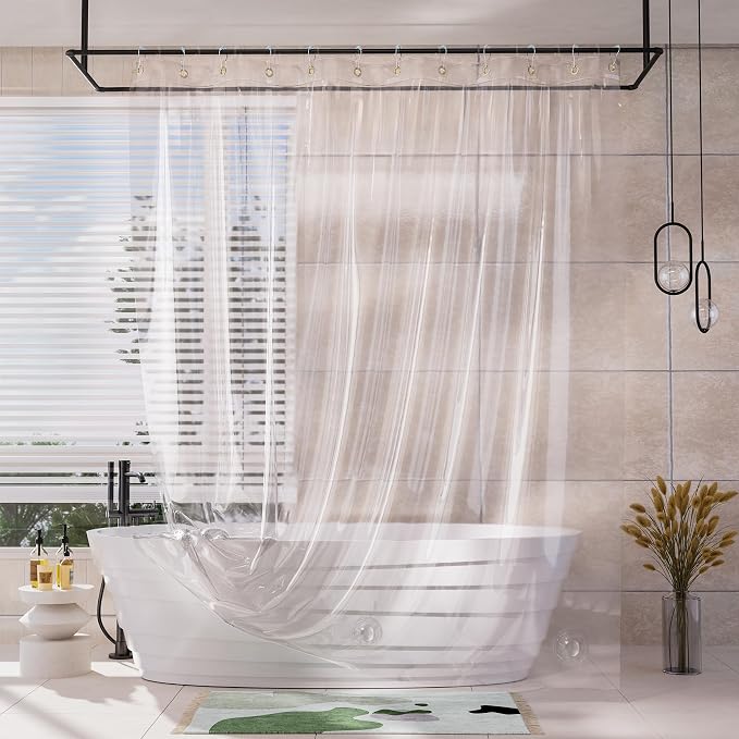 AmazerBath Shower Curtain Liner, 100% EVA Silky Soft Clear Heavy Duty Shower by AmazerBath