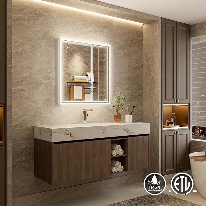 36x30 Beveled Lighted Medicine Cabinet - Image 8
