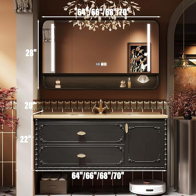 70IN Modern Bathroom Vanity - Image 2