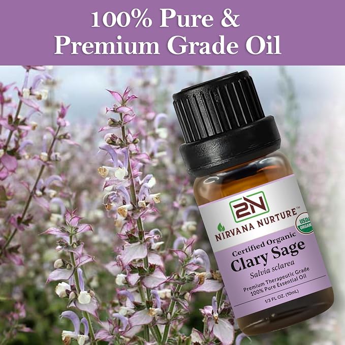 Clary Sage Essential Oil USDA Certified Organic, 100% Pure Natural Premium Grade - Image 5
