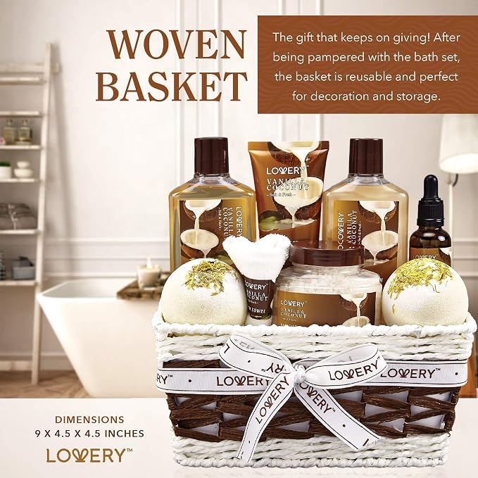 Gifts For Women Gift Basket for Women– 9 Piece Christmas Gifts Set of Vanilla - Image 9