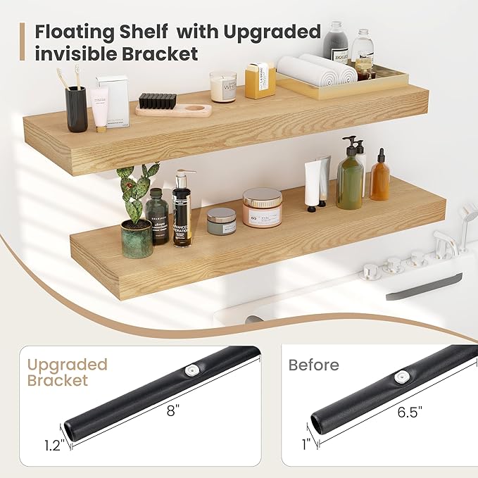 Heimlove 12 Inch Deep Floating Shelves, 48 x 12 inches Long Wall Shelf - Image 4