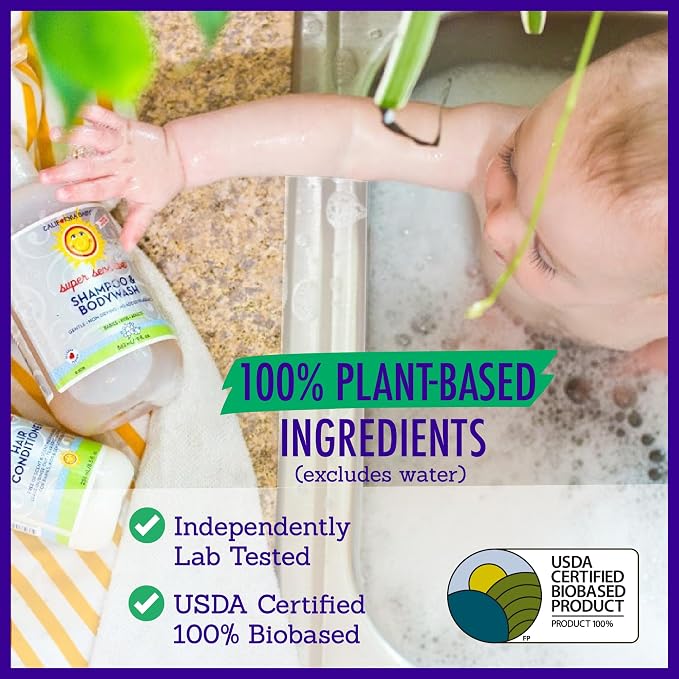 California Baby Super Sensitive Baby Shampoo + Baby Wash | 100% Plant-Based | - Image 6