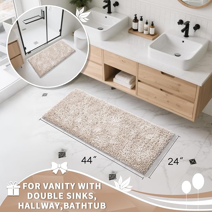 Yimobra Long Bathroom Rug Non Slip 44x24 Inch, Extra Thick Soft Absorbent - Image 2