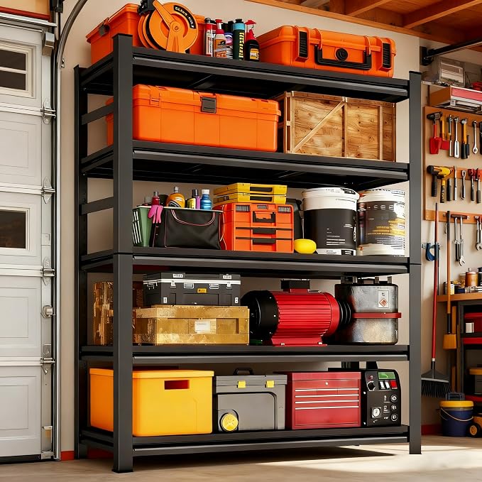 Garage Metal Shelving Unit, Heavy Duty Storage Shelf, 5-Tier Adjustable Racks - Image 2