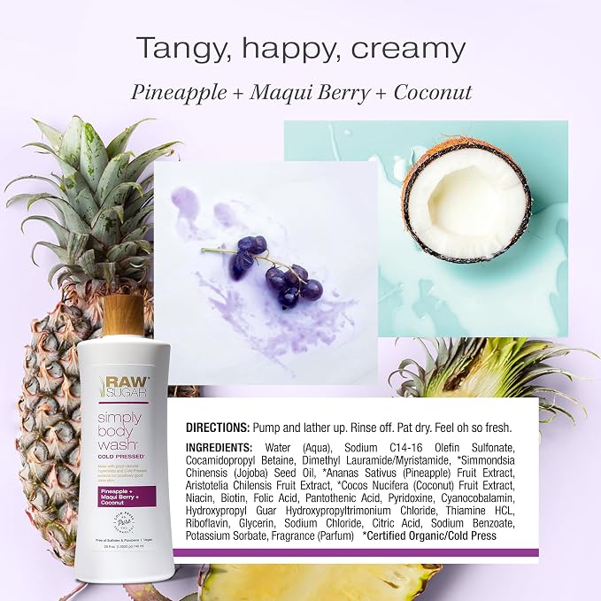 RAW SUGAR Simply Body Wash, Bath Soap, Formulated without Sulfates & Parabens - Image 5