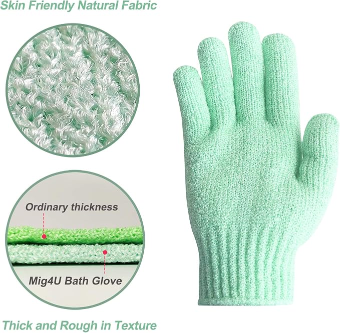 MIG4U Shower Exfoliating Scrub Gloves, Bathing Gloves Body Wash Dead Skin - Image 2