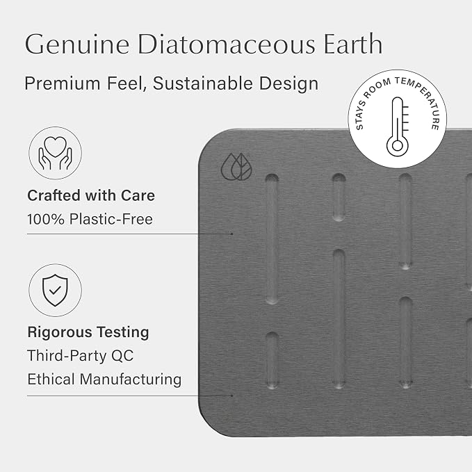 Dorai Home Bath Stone – Luxury Quick-Drying Stone Bath Mat, Non-Slip Surface - Image 3