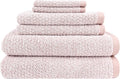 Diamond Jacquard Bath Sheet 6 PC Set Rose -2 Bath Sheet, 2 Hand Towel, 2 Wash by Everplush