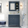 30" Bathroom Vanity with Matching Medicine Cabinet, Modern Sink Storage Cabinet by Virubi