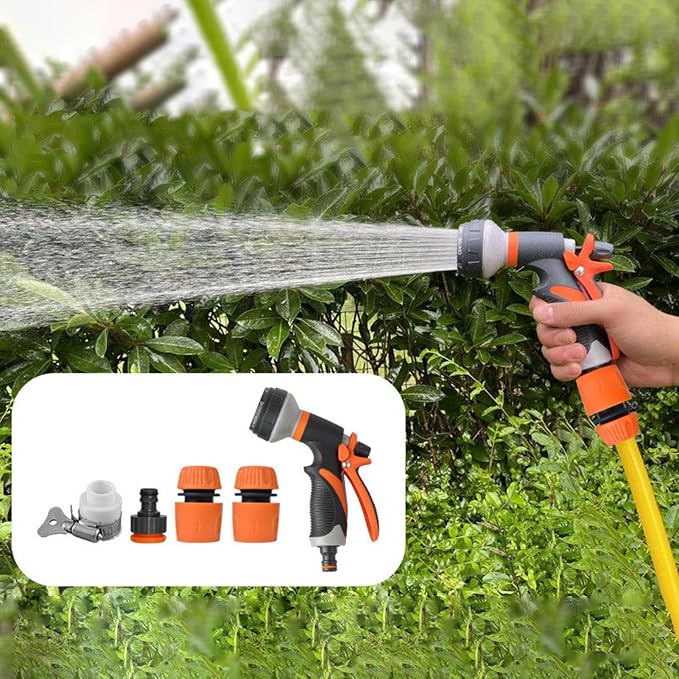 Hose Nozzle - Water Spray Attachment, 8 Adjustable Watering Patterns - Image 3