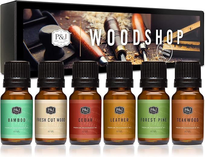 P&J Trading Fragrance Oil Woodshop Set | Forest Pine, Fresh Cut Wood, and Cedar by PJTrading