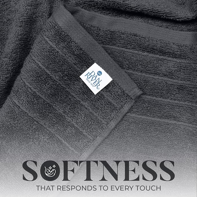 DAN River Extra Large Bath Towels Set of 4, 30 x 60 Inches - Image 4