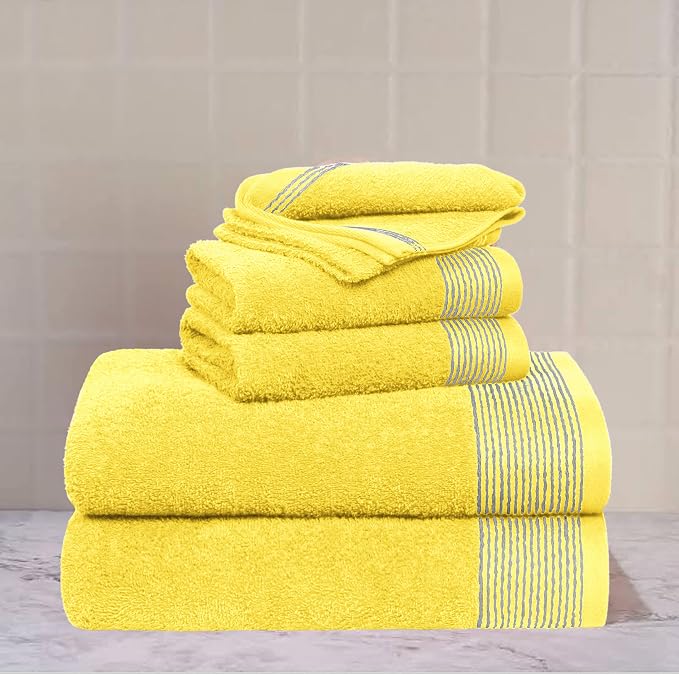 Belizzi Home 100% Cotton Ultra Soft 6 Pack Towel Set, Contains 2 Bath Towels - Image 2