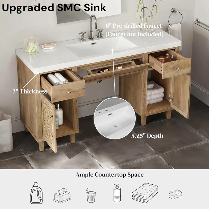 60 Inch Single Bathroom Vanity - Image 7