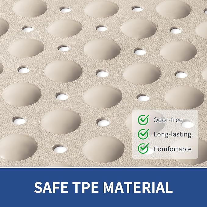 OTHWAY Large Shower Mat 34"x 23", TPE Non Slip Shower Mat - Image 4