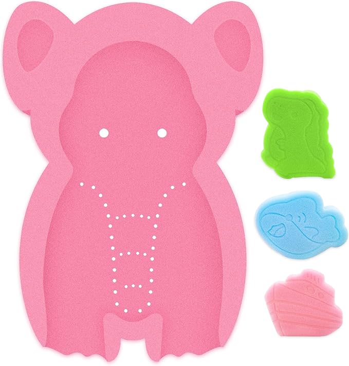 Soft Infant Bath Sponge Elephant Baby Bath Mat Newborn Comfy Foam Skid-Proof by FIABC