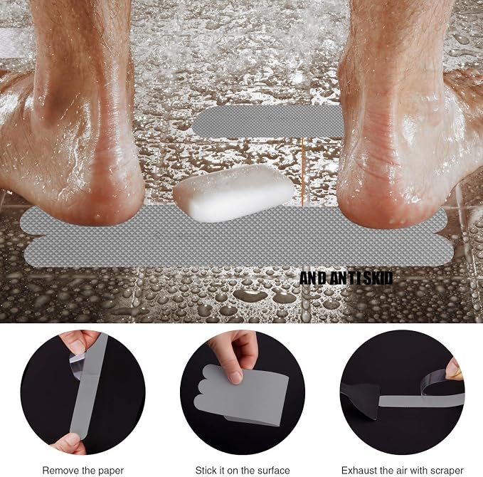 Anti Slip Shower Stickers, Safety Bathtub Strips Adhesive Decals - Image 4