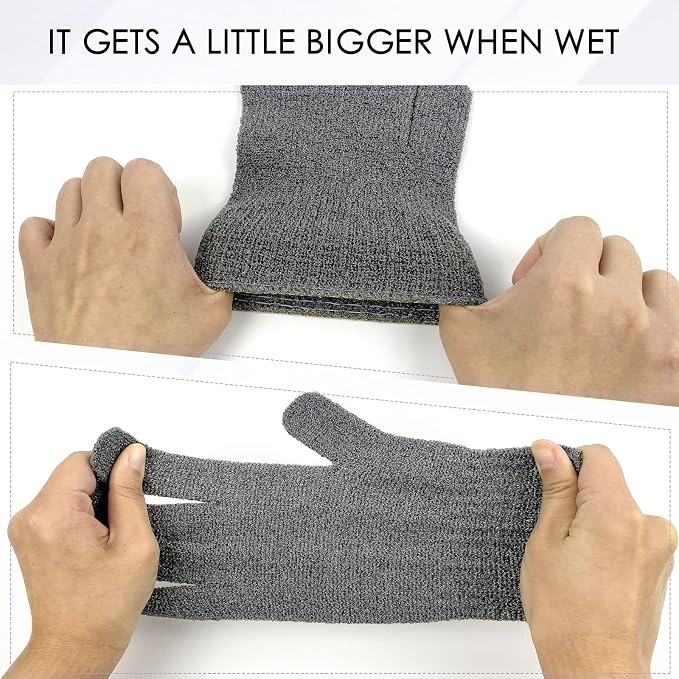 MIG4U Shower Exfoliating Scrub Gloves, Bathing Gloves Body Wash Dead Skin - Image 5