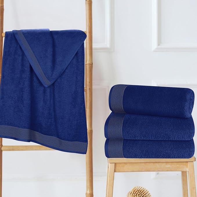 Belizzi Home Ultra Soft 4 Pack Oversized Bath Towel Set 27x54 inches, 100% - Image 2