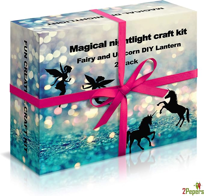 2Pepers DIY Fairy and Unicorn Nightlight Craft Kit, Fairy Lantern Jars Arts and - Image 6