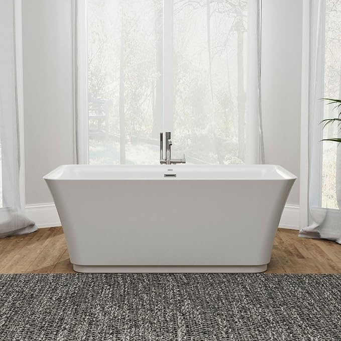 Empava 59" Luxury Freestanding Acrylic Soaking SPA Tub Modern Stand Alone - Image 3