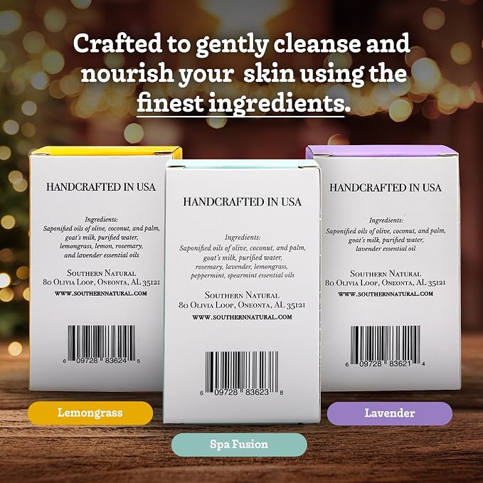 Southern Natural Goat Milk Soap Bar Lavender, Lemongrass, Spa Fusion - Image 5