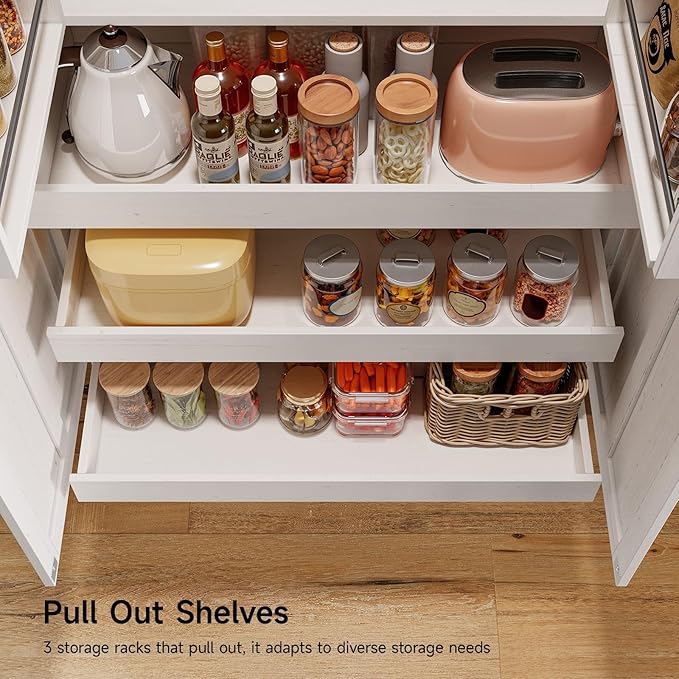 ONBRILL 71" Tall Farmhouse Kitchen Pantry Cabinet - Image 4