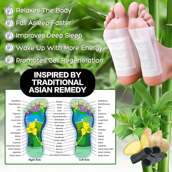 50 Pack Foot PadsNatural Ginger Wormwood Bamboo Vinegar Foot Care Patch - Image 2
