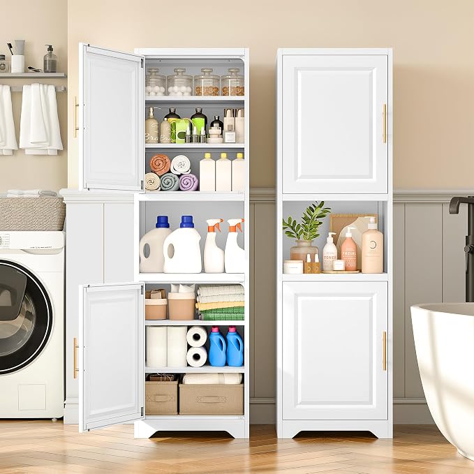 SISESOL 67" Tall Narrow Storage Cabinet - Image 4
