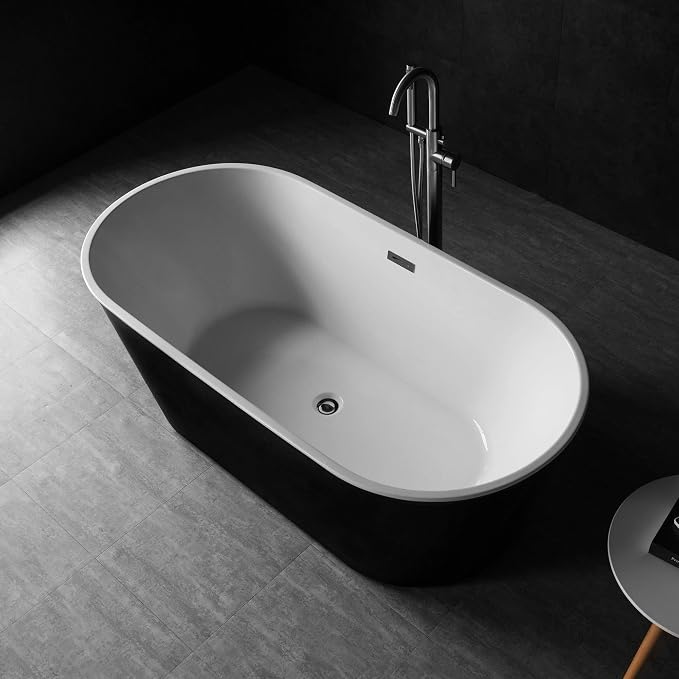 WOODBRIDGE B-1814 59" Acrylic Freestanding Bathtub Contemporary Soaking Tub - Image 4
