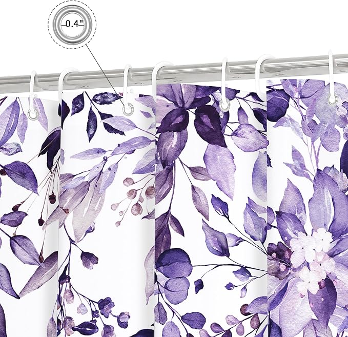Gibelle Extra Long Shower Curtain 72 x 84, Watercolor Plant Eucalyptus Leaves - Image 5
