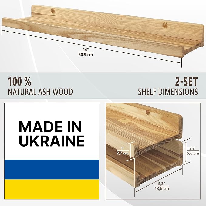 Floating Shelves for Wall 24 inch, Waterproof, Wall Storage Shelves - Image 3