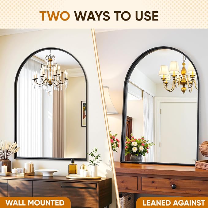 Arched Mirror 24"x36", Bathroom Mirror, Wall Mounted Vanity Mirror - Image 7