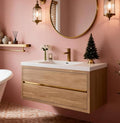 Modern 48" Wall-Mounted Bathroom Vanity by VUMALL