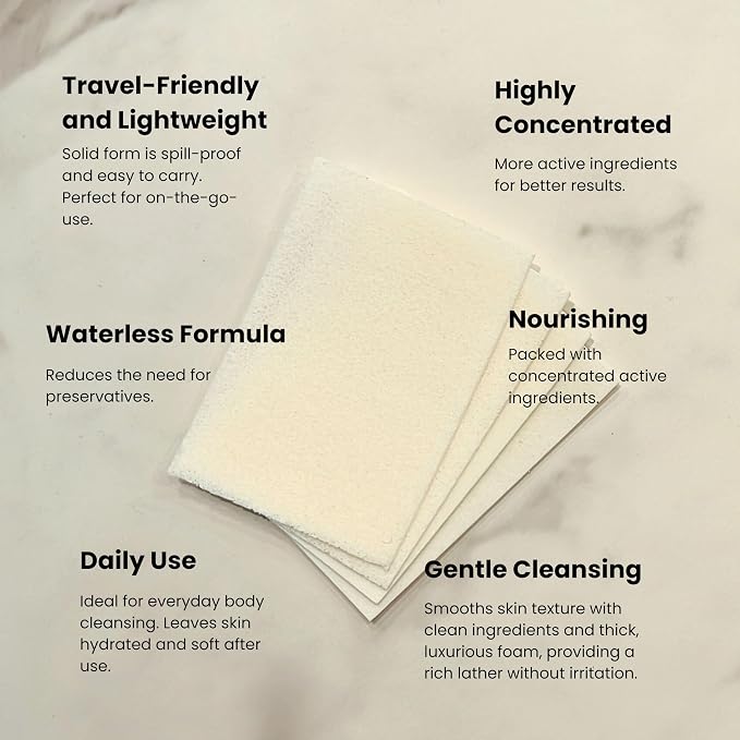 Body Wash Sheets in Tin, Zero Waste, Paraben-Free, Cruelty-Free, TSA-Friendly - Image 3