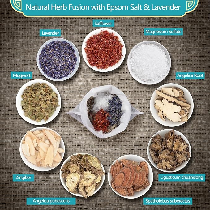 Foot Soaking Salts with Herbs, Epsom Salt, and Mugwort, Foot Bath Spa - Image 4