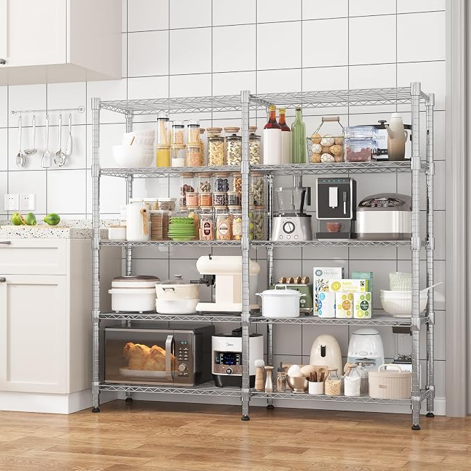 Homdox 5 Tier Storage Shelves, Heavy Duty Wire Shelving Unit, Adjustable Metal - Image 7