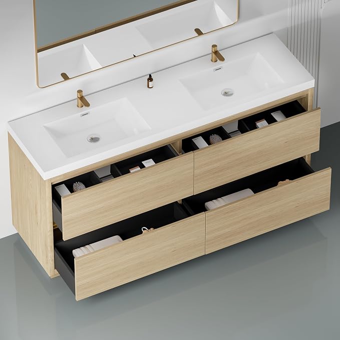 72 Inch Bathroom Vanity with Sink, Double Sink Bathroom Vanity, Freestanding - Image 9
