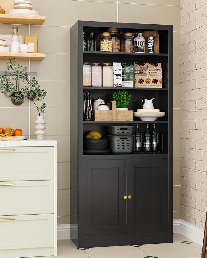 Tall Bathroom Storage Cabinet, Freestanding Linen Cabinet - Image 7