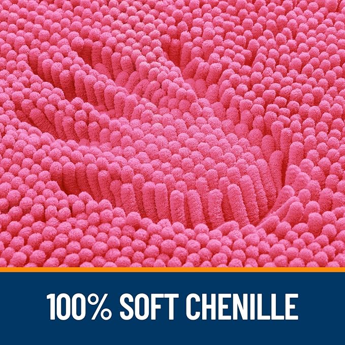 OLANLY Bathroom Rugs 24x16, Extra Soft Absorbent Chenille Bath Rugs, Rubber - Image 3