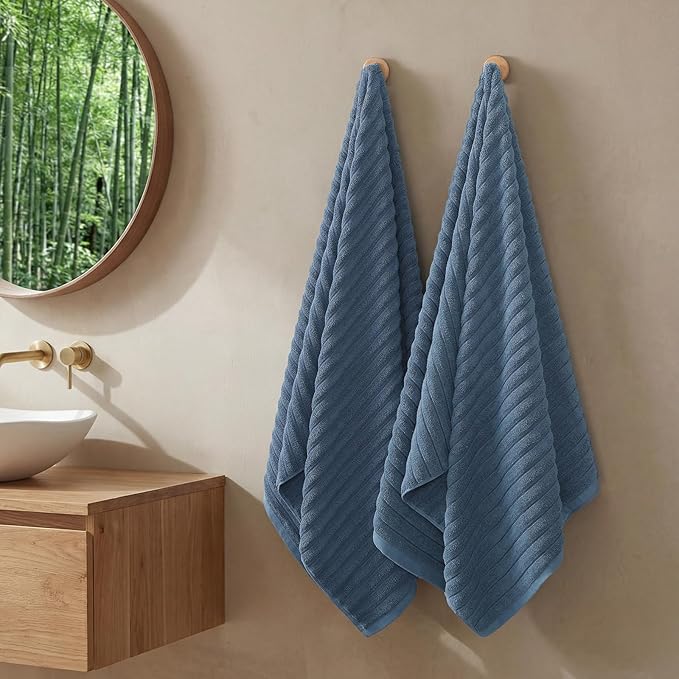 REDKISS 2 Pack Large Bath Towels 31×63 inches, 100% Cotton, Super Soft and - Image 2