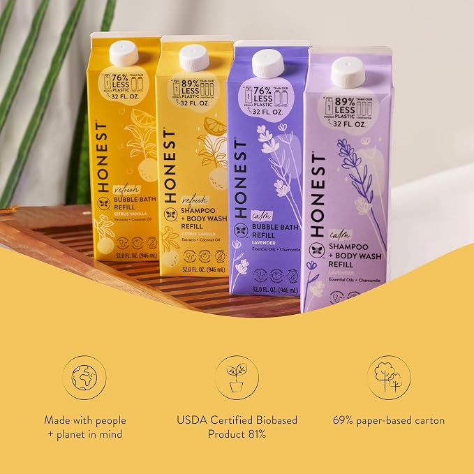 The Honest Company 2-in-1 Cleansing Shampoo Body Wash Refill Carton Gentle - Image 4