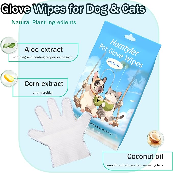 Dog Wipes Cleaning Deodorizing & Washing Gloves - Image 2