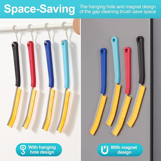 JOYMOOP 4 Pack Crevice Cleaning Brush, Hard Bristle Grout Brush, House Cleaning - Image 2