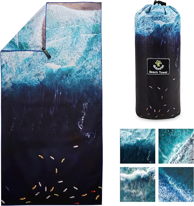 4Monster Microfiber Beach Towel Quick Dry, Super Absorbent Lightweight Travel by 4Monster